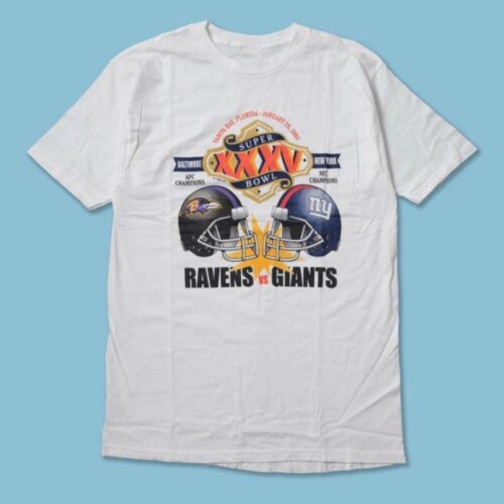 Super Bowl 2001 Giants Ravens Retro Sports Fan Unisex T-Shirt